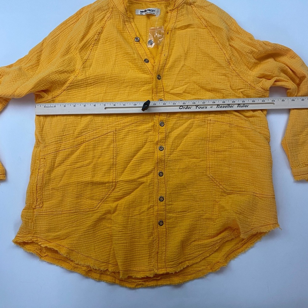 NWT Free People Summer Daydream Buttondown Shirt Raw Hi Low V-Neck We The Free S - Picture 3 of 12